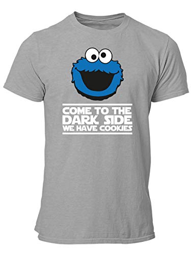 clothinx Come to The Dark Side - We Have Cookies - Lustiges Keks-Monster Motiv Herren T-Shirt Grau Gr. L von clothinx