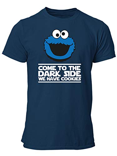 clothinx Come to The Dark Side - We Have Cookies - Lustiges Keks-Monster Motiv Herren T-Shirt Navy Gr. M von clothinx