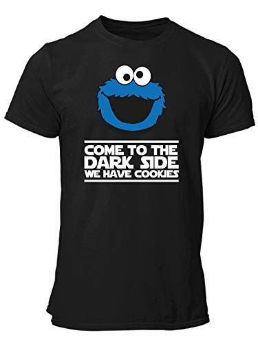 clothinx Come to The Dark Side - We Have Cookies - Lustiges Keks-Monster Motiv Herren T-Shirt Schwarz Gr. M von clothinx