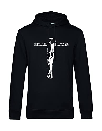 clothinx Crucified Skinhead Bio und Fair Unisex Damen Kapuzen Pullover Schwarz Gr. M von clothinx