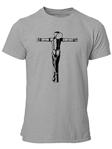 clothinx Crucified Skinhead – Spirit of `69 | Trage den Stolz auf die Subkultur, OI & Ska - Herren T-Shirt - Bio, Fair & Vegan - Grau Gr. L von clothinx