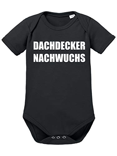 clothinx Dachdecker Nachwuchs Lustiges Geschenk zur Geburt Baby Body Bio Schwarz Gr. 68 von clothinx