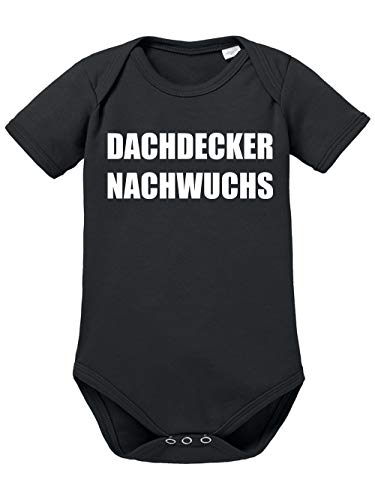 clothinx Dachdecker Nachwuchs Lustiges Geschenk zur Geburt Baby Body Bio Schwarz Gr. 74-80 von clothinx