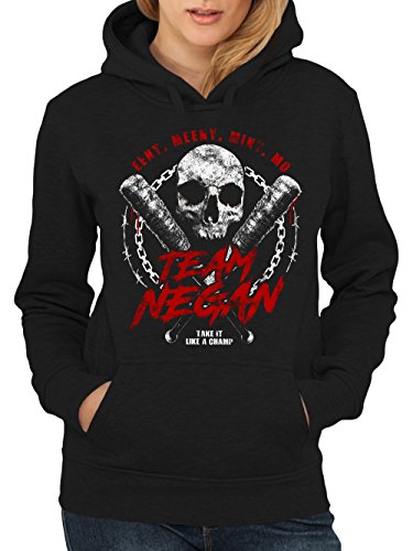 clothinx Damen Kapuzenpullover Team Negan Schwarz Gr. M von clothinx