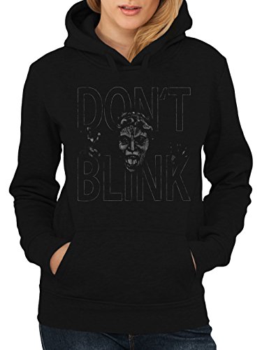 clothinx Damen Kapuzenpullover Weeping Angel Don't Blink Schwarz Gr. M von clothinx