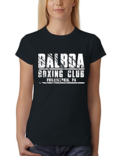 clothinx Damen T-Shirt Fit Balboa Boxing Club Schwarz Gr. L von clothinx