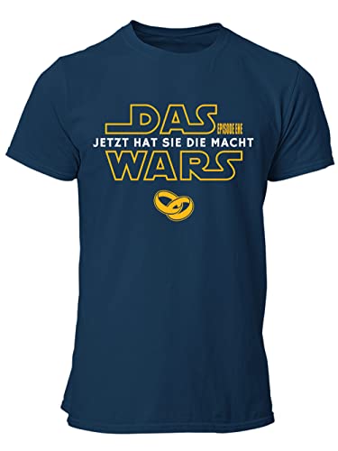 clothinx Das Wars - Jetzt hat sie die Macht Männer T-Shirt Bio & Fair Navy/Gelb Größe M von clothinx