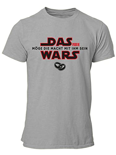 clothinx Das Wars Möge die Macht mit ihm Sein Männer JGA Kombi T-Shirt Bio & Fair Grau/SchwarzRot Größe XL von clothinx