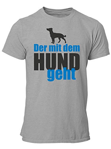 clothinx Der mit dem Hund geht Männer T-Shirt Bio & Fair Grau Größe XL von clothinx