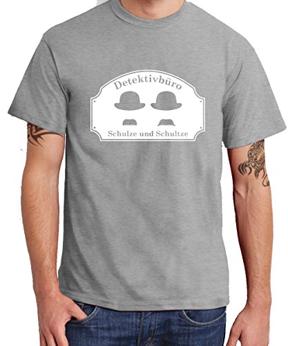 clothinx - Detektivbüro Schulze und Schultze Boys T-Shirt Sports Grey, Größe L von clothinx