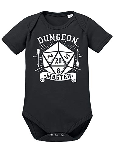 clothinx Dungeon Master Rollenspiel Pen and Paper RPG Baby Body Bio Schwarz Gr. 62 von clothinx