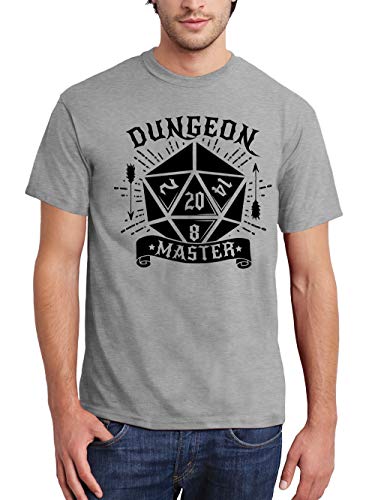 clothinx Dungeon Master Rollenspiel Pen and Paper RPG Herren T-Shirt Grau Gr. XL von clothinx