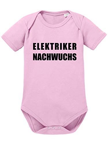 clothinx Elektriker Nachwuchs | Eine schöne Geschenk-Idee für alle Handwerker die Ihren Nachwuchs mit Hochspannung Erwartet haben Baby-Body Bio Hellrosa Gr. 68 von clothinx