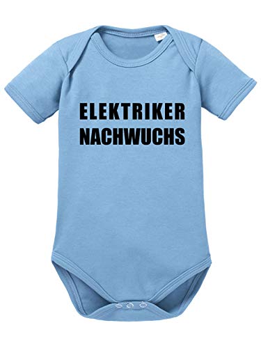 clothinx Elektriker Nachwuchs | Eine schöne Geschenk-Idee für alle Handwerker die Ihren Nachwuchs mit Hochspannung Erwartet haben Baby-Body Bio Himmelblau Gr. 68 von clothinx