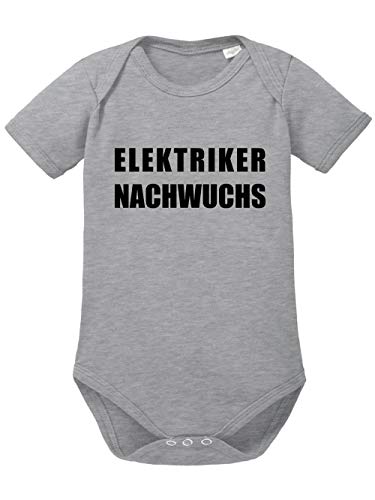 clothinx Elektriker Nachwuchs | Eine schöne Geschenk-Idee für alle Handwerker die Ihren Nachwuchs mit Hochspannung Erwartet haben Baby-Body Bio Sports Grey Gr. 74-80 von clothinx