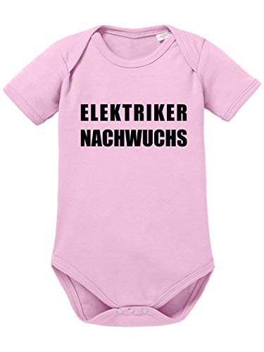 clothinx Elektriker Nachwuchs | Eine schöne Geschenk-Idee für alle Handwerker die Ihren Nachwuchs mit Hochspannung Erwartet haben Baby-Body Bio Hellrosa Gr. 62 von clothinx