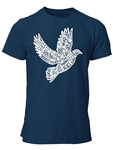 clothinx Friedenstaube Männer T-Shirt Bio & Fair Navy/Weiß Größe M von clothinx