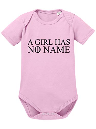 clothinx GoT Arya A Girl Has No Name Baby-Body Bio Hellrosa Gr. 50-56 von clothinx