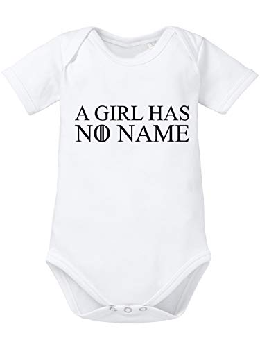clothinx GoT Arya A Girl Has No Name Baby-Body Bio Weiß Gr. 62-68 von clothinx