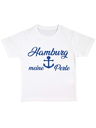 clothinx Hamburg, Meine Perle, Lustiges Fussballmotiv Kinder Bio T-Shirt Weiß Gr. 104 von clothinx