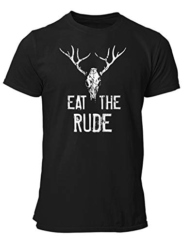 clothinx Hannibal Eat The Rude - Esse die Unhöflichen | Film und Serien Fan-Design | Menschen statt Tiere | Herren T-Shirt Schwarz Gr. XXL von clothinx