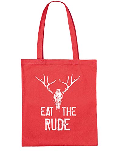 clothinx Hannibal Eat the Rude - Esse die Unhöflichen | Film und Serien Fan-Design | Menschen statt Tiere | 100% Bio Baumwolle Tasche Rot von clothinx