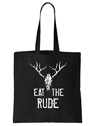 clothinx Hannibal Eat the Rude - Esse die Unhöflichen | Film und Serien Fan-Design | Menschen statt Tiere | 100% Bio Baumwolle Tasche Schwarz von clothinx