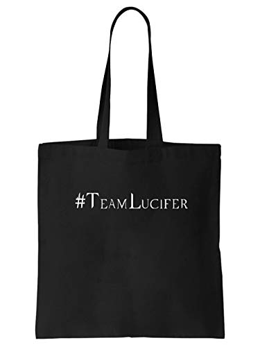 clothinx Hashtag Team Lucifer | Versüße Dir mit diesem Motiv Die Wartezeit Auf Die Nächste Staffel | Passend Zu Deiner Lieblings-Serie Stoff-Tasche Schwarz von clothinx