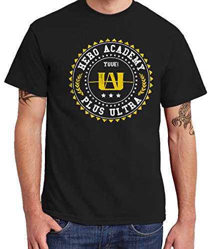 clothinx - Hero Academy Boys T-Shirt Schwarz, Größe XXL von clothinx