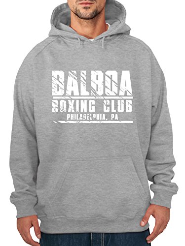 clothinx Herren Kapuzenpullover Balboa Boxing Club Grau Gr. XL von clothinx