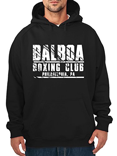 clothinx Herren Kapuzenpullover Balboa Boxing Club Schwarz Gr. M von clothinx
