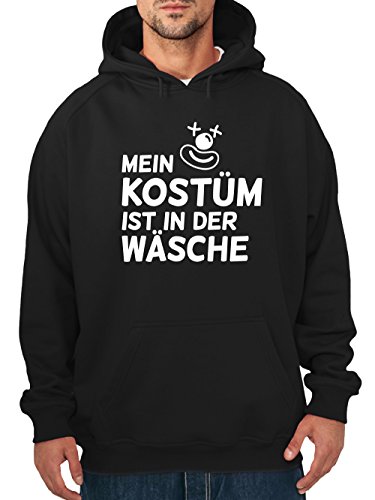 clothinx Herren Kapuzenpullover Karneval Mein Kostüm ist in der Wäsche Schwarz Größe 3XL von clothinx