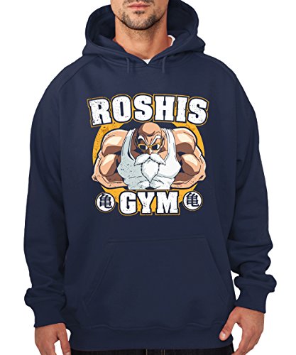 clothinx Herren Kapuzenpullover Roshis Gym Navy Gr. M von clothinx