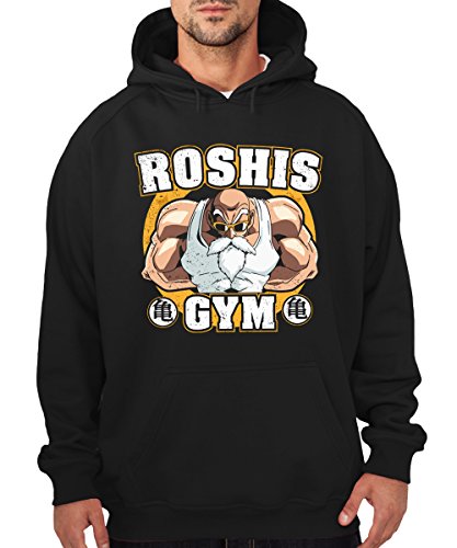 clothinx Herren Kapuzenpullover Roshis Gym Schwarz Gr. M von clothinx