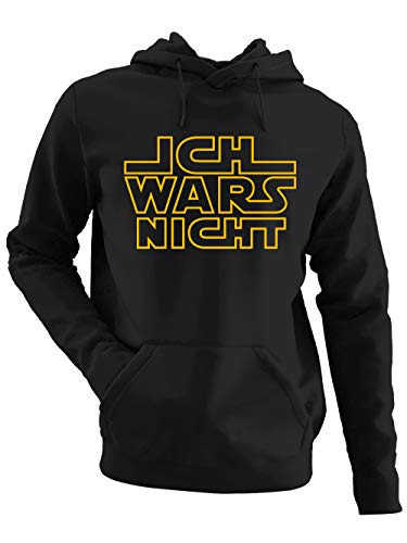clothinx Herren Kapuzenpullover Sprüche Ich Wars Nicht Schwarz/Gelb Größe S von clothinx