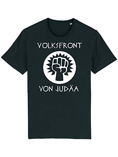 clothinx Brian Volksfront von Judäa | Kult T-Shirt Zum Beliebten Filmklassiker | Schließ Dich Der Wahren Revolution An Herren T-Shirt Bio und Fair Schwarz Gr. L von clothinx