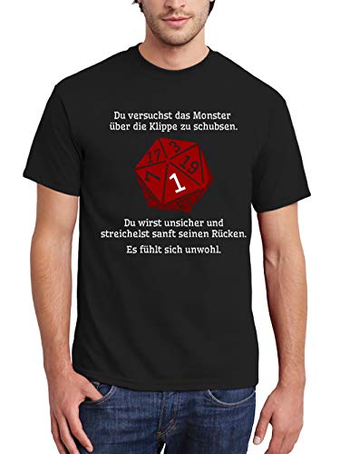 clothinx Herren T-Shirt Epischer Patzer Bio & fair - Pen and Paper Rollenspiel - Dungeonmaster - Abenteuer - Fantasy - Geschenkidee für Rollenspieler und den DND Fan Schwarz Gr. L von clothinx