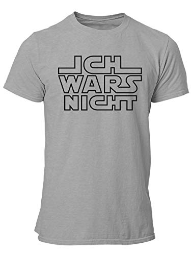 clothinx Ich Wars Nicht T-Shirt Männer - Sprüche Shirt Herren Grau/Schwarz Größe M von clothinx