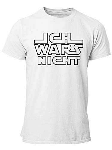 clothinx Ich Wars Nicht T-Shirt Männer - Sprüche Shirt Herren Weiß/Schwarzer Aufdruck Größe M von clothinx