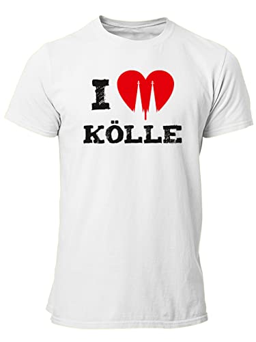 clothinx Herren T-Shirt Karneval I Love Kölle Weiß/Schwarz Größe M von clothinx