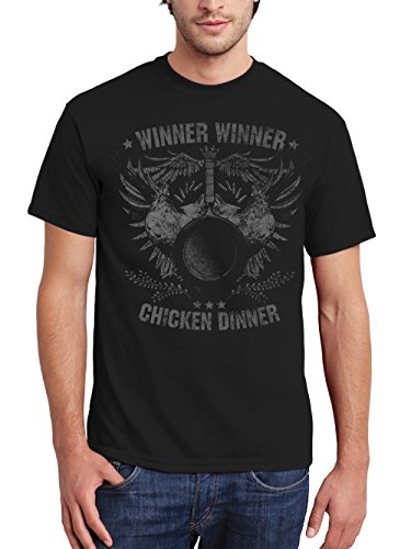 clothinx Herren T-Shirt King of Chickens - Winner Winner Schwarz Gr. L von clothinx