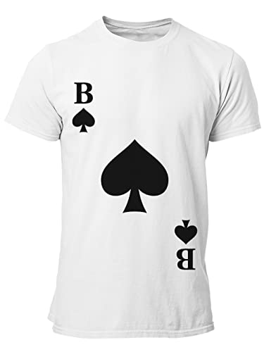 clothinx Herren T-Shirt Pik Bube Karneval, Fasching Spielkarten Kostüm Weiß Größe XL von clothinx