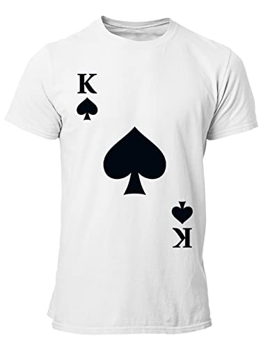 clothinx Herren T-Shirt Pik König Karneval, Fasching Spielkarten Kostüm Weiß Größe L von clothinx