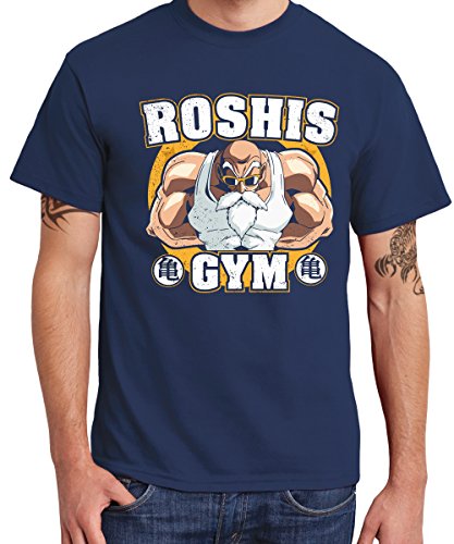 clothinx Herren T-Shirt Roshis Gym Navy Gr. L von clothinx