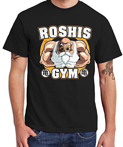 clothinx Herren T-Shirt Roshis Gym Schwarz Gr. L von clothinx