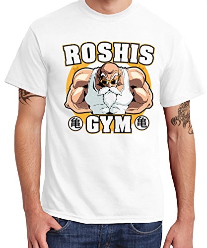 clothinx Herren T-Shirt Roshis Gym Weiß Gr. M von clothinx