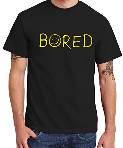 clothinx Herren T-Shirt Sherlock Bored Schwarz Gr. M von clothinx