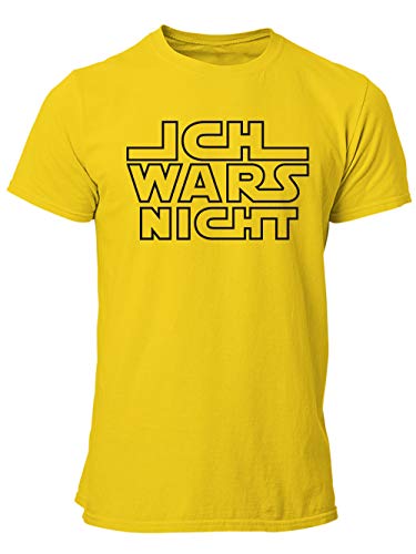 clothinx Ich Wars Nicht T-Shirt Männer - Sprüche Shirt Herren Gelb/Schwarz Größe XXL von clothinx
