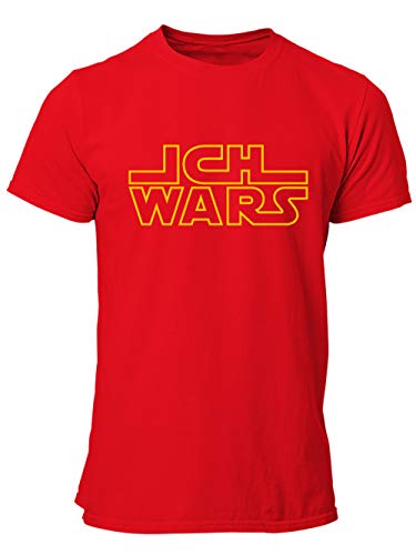 clothinx Herren T-Shirt Sprüche Ich Wars Rot/Gelb Größe L von clothinx