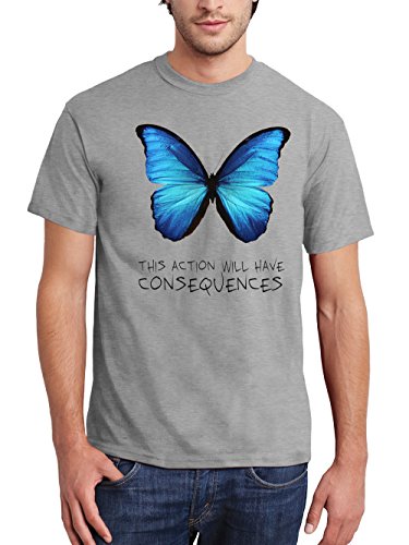 clothinx Herren T-Shirt Strange Butterfly Grau Gr. S von clothinx